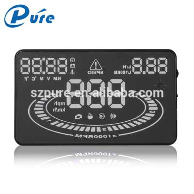 5.5 inch OBDII HUD Car Head Up Display Windscreen Projector Vehicle Fuel Consumption Car Driving Projector Speed Warning System