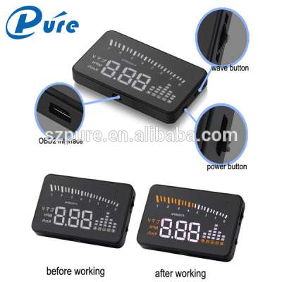 3 inch HUD Display OBD II GPS Head Up Display Projector With Overspeed Warning for all Type of Cars