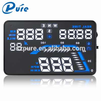 5.5 Inch q7 hud car head up display, speed display on windscreen, windshield gps projector